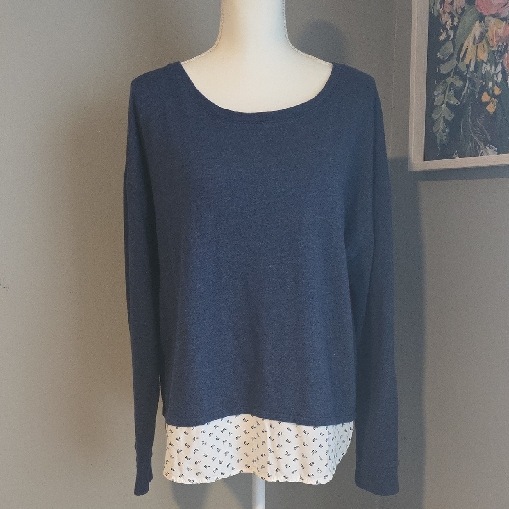 Gap Navy Blue Long Sleeve Top Size XL